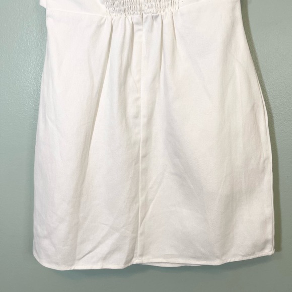Anthropologie Mare Mare Women's White Cutout Twill Halter Mini Dress Small NWT - Picture 7 of 10